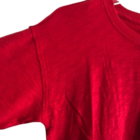 Bobi Top Long Sleeve Cropped Boxy Fit Red NWT Size XS - Picture 3 of 8
